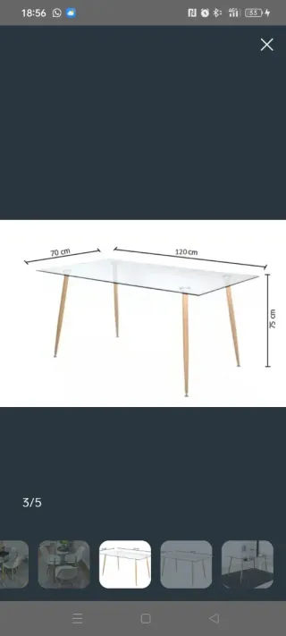 Mesa de cristal nueva