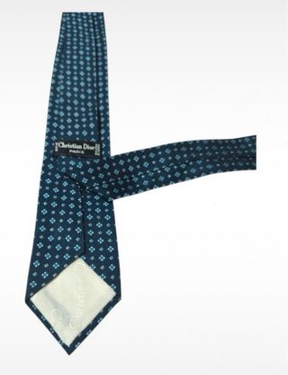 Corbata Dior Seda Azul Marino y Turquesa
