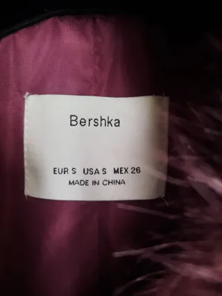 Bershka Cazadora Pelo Rosa Talla S