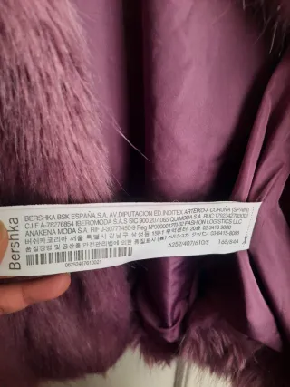 Bershka Cazadora Pelo Rosa Talla S