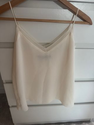 Top Zara Blanco Encaje