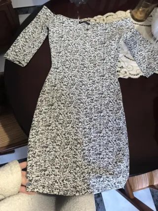 Vestido estampado blanco y negro