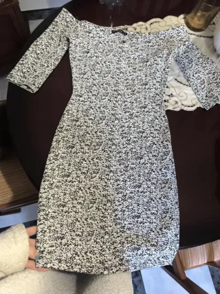 Vestido estampado blanco y negro