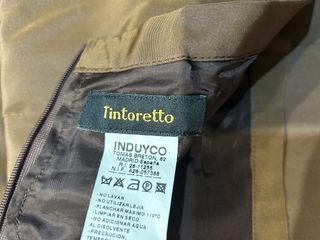 Vestido dos piezas fiesta marrón y verde pistacho