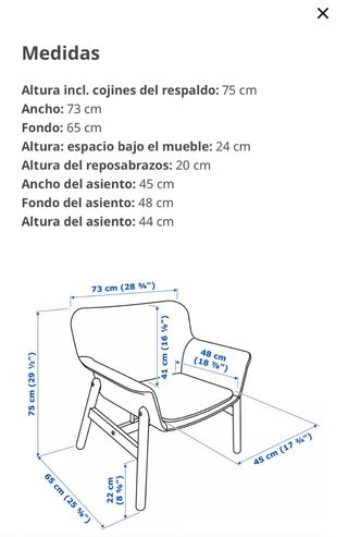Sillón Vedbo IKEA Tela y Madera