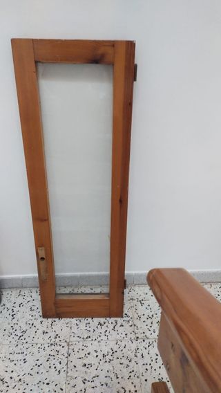 Lote ventanas madera maciza con cristales