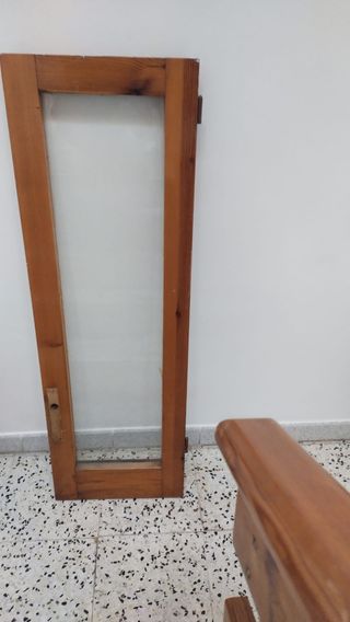 Lote ventanas madera maciza con cristales