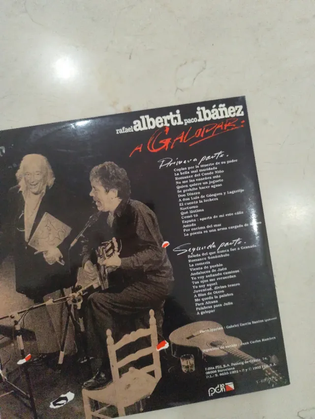 Doble LP Rafael Alberti y Paco Ibáñez A Galopar
