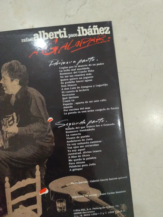 Doble LP Rafael Alberti y Paco Ibáñez A Galopar