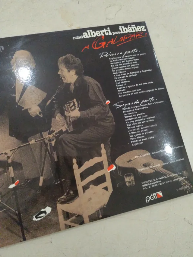 Doble LP Rafael Alberti y Paco Ibáñez A Galopar