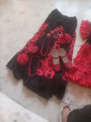Vestido Flamenca Rojo y Negro