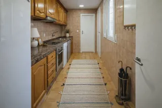 Alfombra artesanal beige multicolor nueva