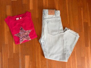 Jersey GAP niña estrella lentejuelas rosa Talla M