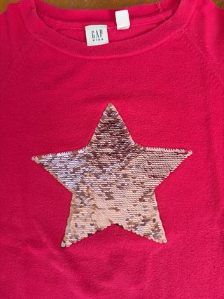 Jersey GAP niña estrella lentejuelas rosa Talla M