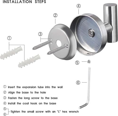 Pack 4 Perchas Pared Acero Inoxidable Baño