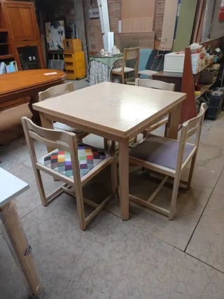 Mesa de centro madera haya y cristal