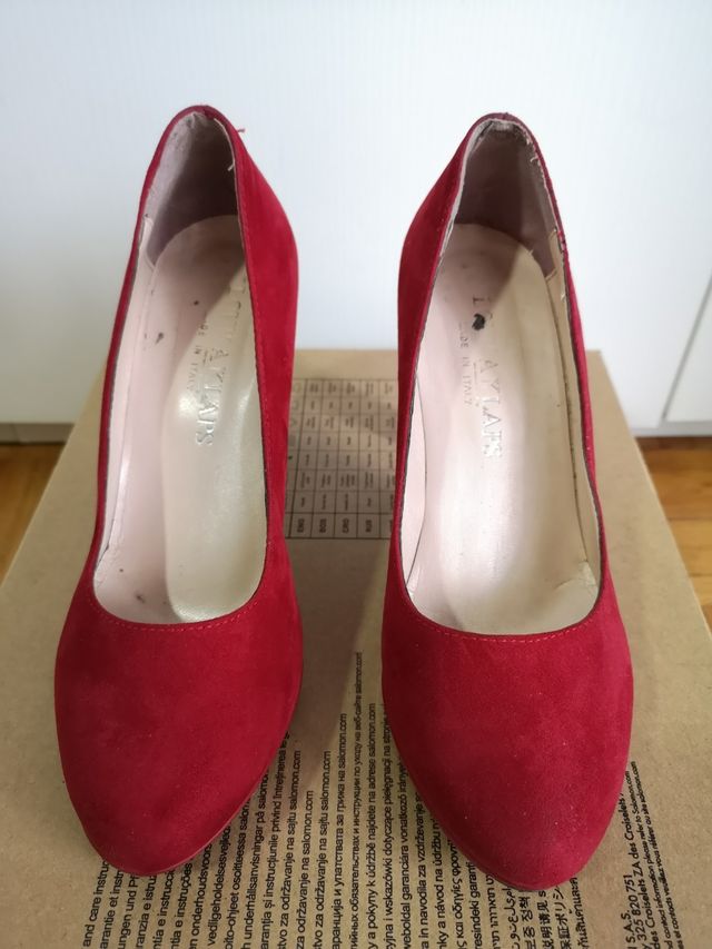 Scarpe eleganti rosse scamosciate Louisa Klaps
