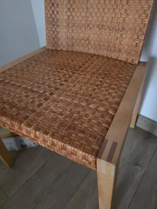 Silla madera y ratán