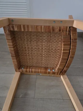 Silla madera y ratán