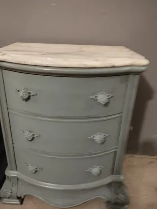 Pareja Mesitas Noche Madera y Mármol