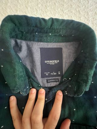 Camisa Springfield cuadros verde y azul