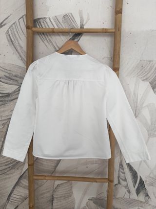 Blusa Zara Romántica Blanca Talla XS