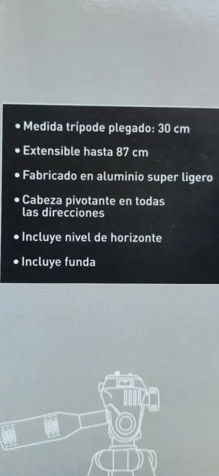 Trípode extensible para cámara, a estrenar.