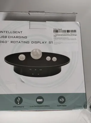 Soporte Giratorio 360 de Exhibición USB Negro