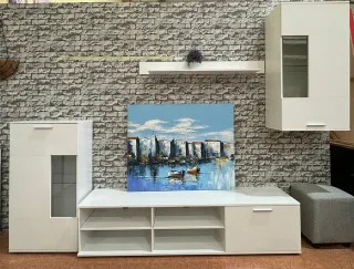 Mueble de Salón Blanco y Transparente