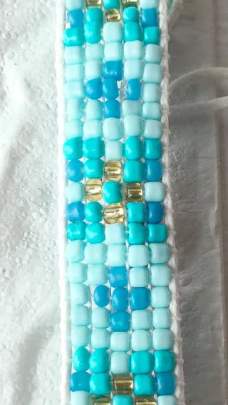 Pulsera Miyuki Azul y Dorado