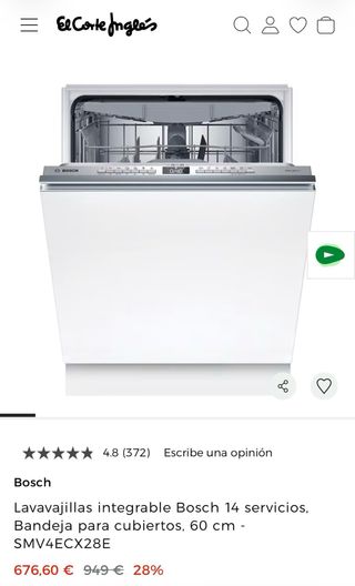 Lavavajillas Bosch Integrable – Nuevo