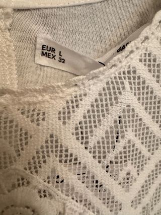 Blusa blanca Sfera encaje talla L
