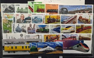 Colección sellos trenes España y Francia
