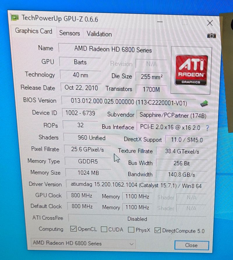 Tarjeta gráfica Sapphire Radeon HD 6850 Vapor-X GDDR5 afbeelding 2