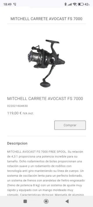 Carrete Mitchell Avocast FS 7000-Baitrunerr