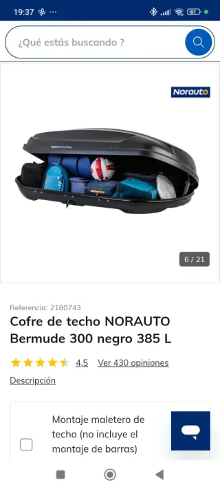 Cofre de techo para coche