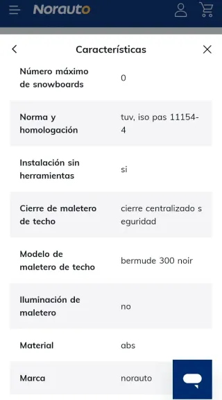 Cofre de techo para coche