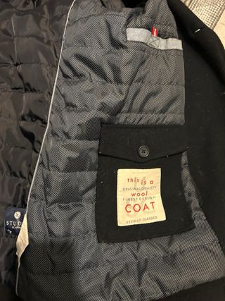 Abrigo paño negro Estudio Talla XL