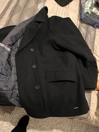 Abrigo paño negro Estudio Talla XL