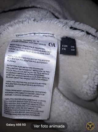 Chaqueta C&A Negra Talla 38