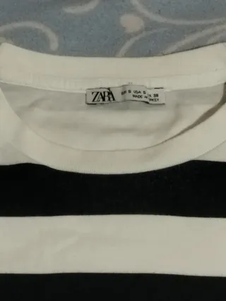 Jersey Zara Rayas Blanco y Negro