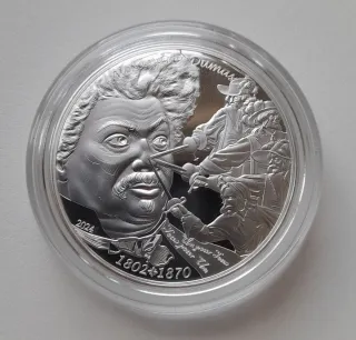 Moneda 10€ Plata Proof. Alexandre Dumas 2024.