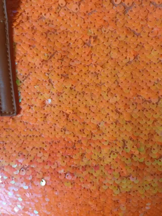 Bolso lentejuelas naranja y rosa
