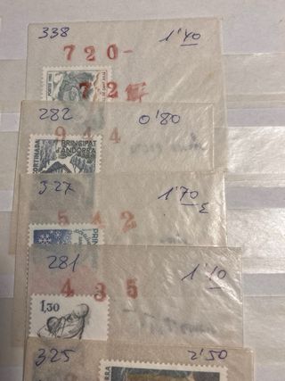 Álbum clasificador sellos Andorra mas de 60 sellos