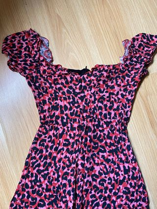 Vestido estampado leopardo rosa