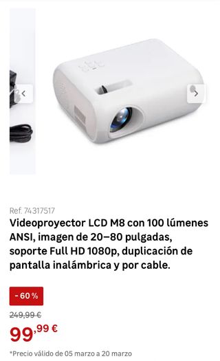 Videoproyector portatil LCD M8 100 lúmenes ANSI