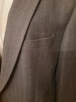 Completo Uomo Gessato Grigio Taglia 56