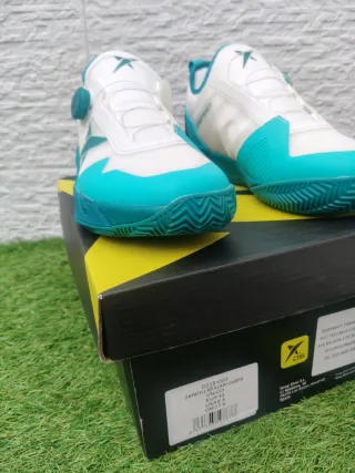 Zapatillas pádel Drop Shot blancas y turquesa n°43