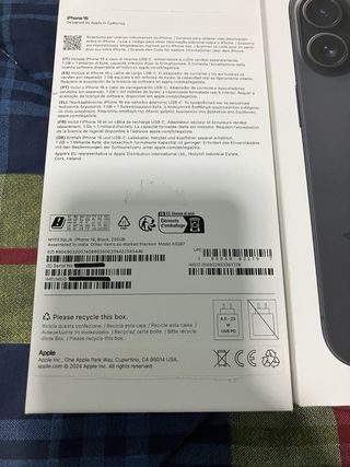 Scatola(no telefono)iPhone 16 Cavo Spillo Libretti