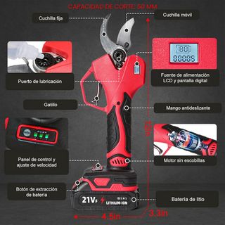 SIN ABRIR Tijeras Podar Eléctricas con 2 Baterías